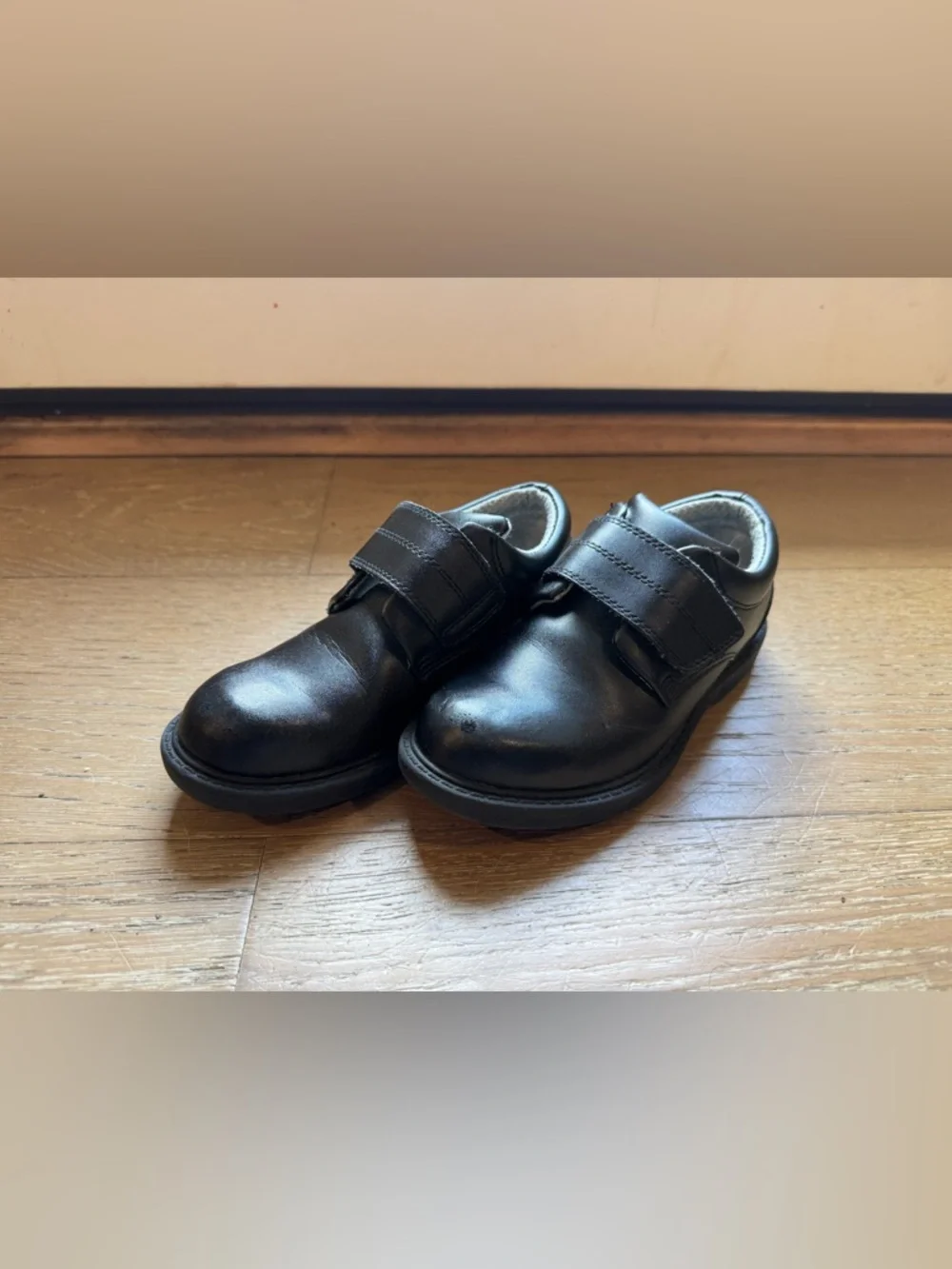 Kids Black Leather Dress Shoes Uniform Shoes
